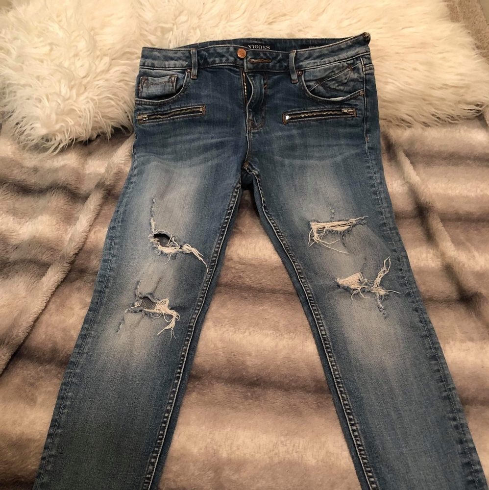Distressed Jagger Skinny Jeans